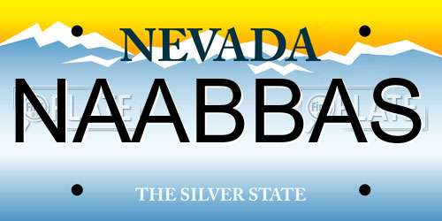NAABBAS Nevada License Plate