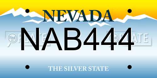 NAB444 Nevada License Plate