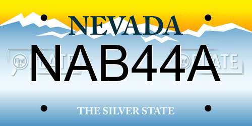 NAB44A Nevada License Plate