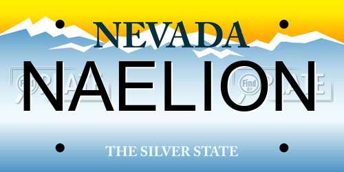 NAELION Nevada License Plate