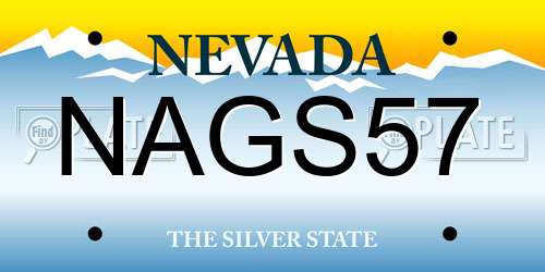 NAGS57 Nevada License Plate