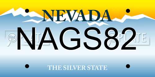 NAGS82 Nevada License Plate