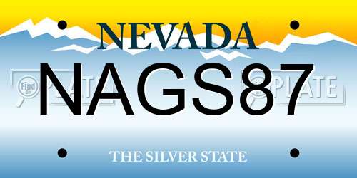 NAGS87 Nevada License Plate