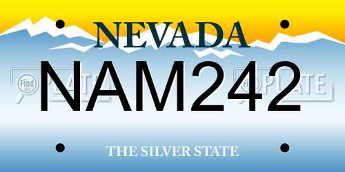 NAM242 Nevada License Plate