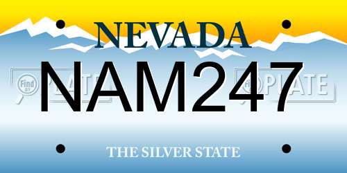 NAM247 Nevada License Plate