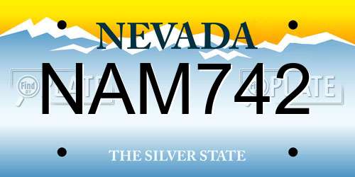 NAM742 Nevada License Plate