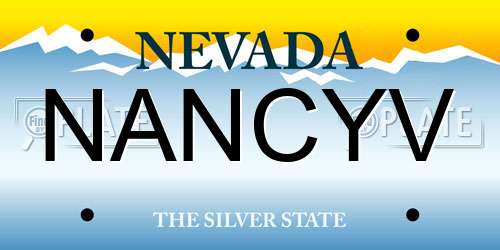 NANCYV Nevada License Plate
