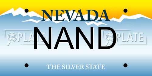 NAND Nevada License Plate