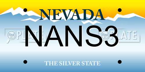 NANS3 Nevada License Plate