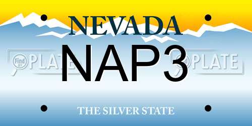 NAP3 Nevada License Plate