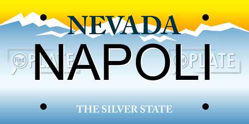 NAPOLI Nevada License Plate