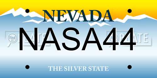 NASA44 Nevada License Plate