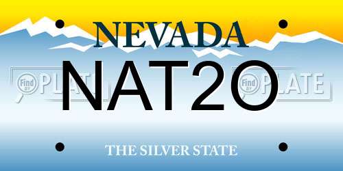 NAT2O Nevada License Plate