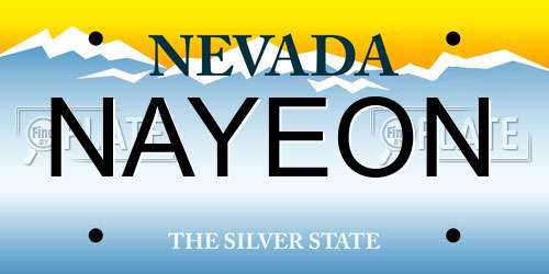 NAYEON Nevada License Plate