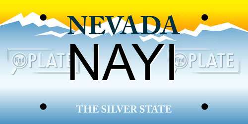 NAYI Nevada License Plate