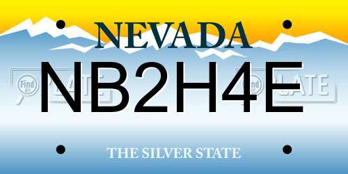 NB2H4E Nevada License Plate