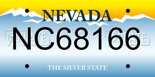 NC68166 Nevada License Plate