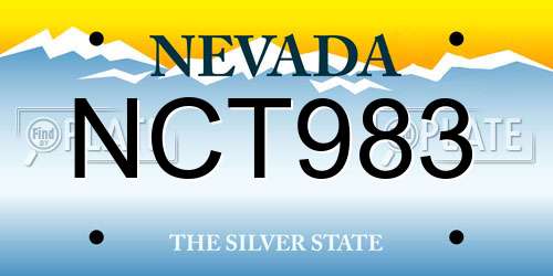 NCT983 Nevada License Plate