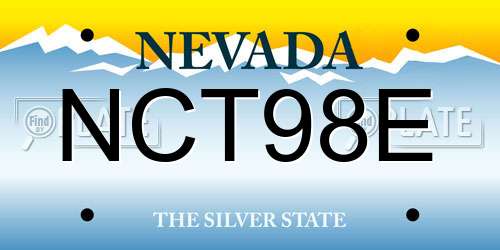 NCT98E Nevada License Plate