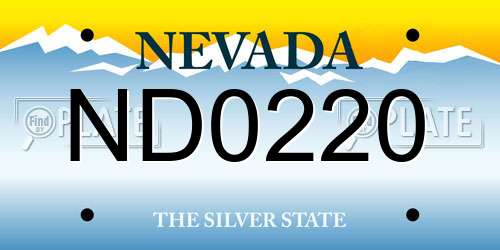 ND0220 Nevada License Plate