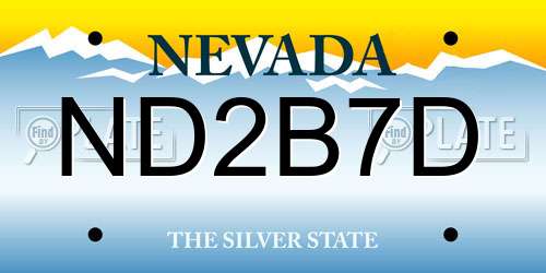 ND2B7D Nevada License Plate