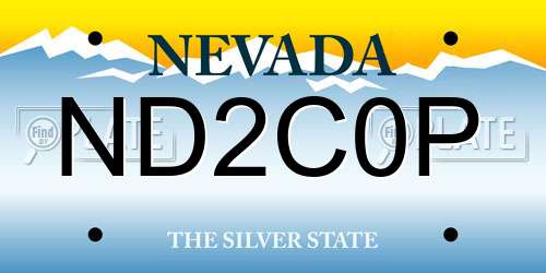 ND2C0P Nevada License Plate