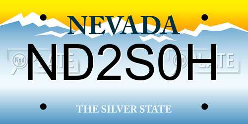 ND2S0H Nevada License Plate