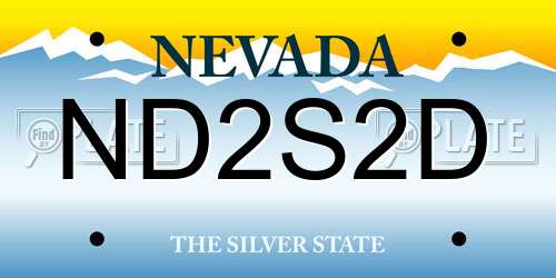 ND2S2D Nevada License Plate