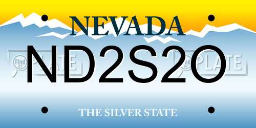 ND2S2O Nevada License Plate