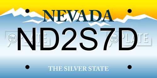 ND2S7D Nevada License Plate