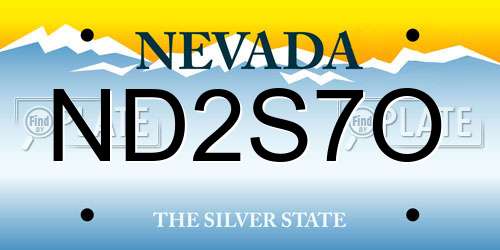 ND2S7O Nevada License Plate