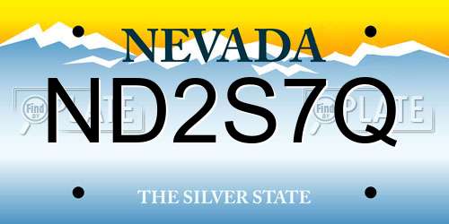 ND2S7Q Nevada License Plate