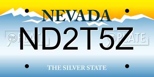 ND2T5Z Nevada License Plate