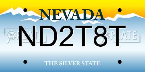 ND2T8T Nevada License Plate