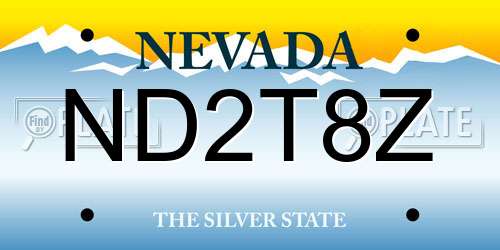 ND2T8Z Nevada License Plate