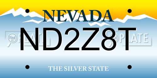 ND2Z8T Nevada License Plate