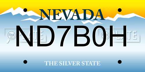 ND7B0H Nevada License Plate