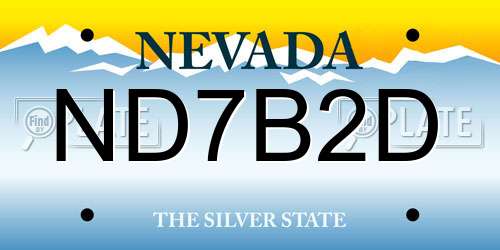ND7B2D Nevada License Plate