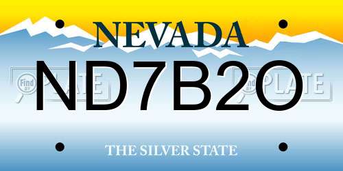 ND7B2O Nevada License Plate