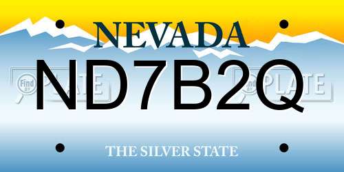 ND7B2Q Nevada License Plate