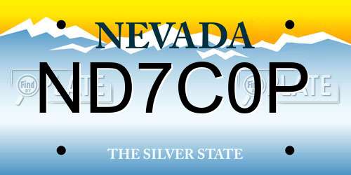 ND7C0P Nevada License Plate