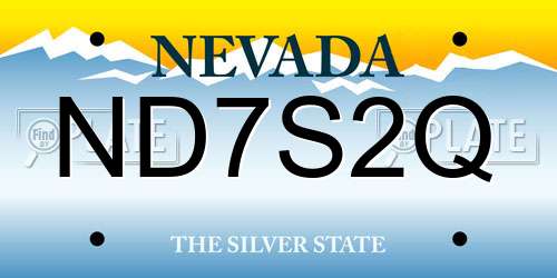 ND7S2Q Nevada License Plate