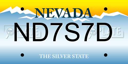 ND7S7D Nevada License Plate