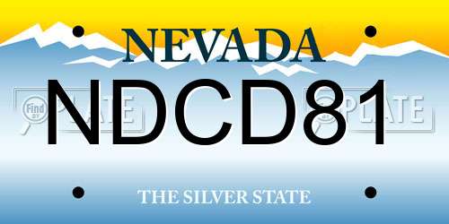 NDCD81 Nevada License Plate