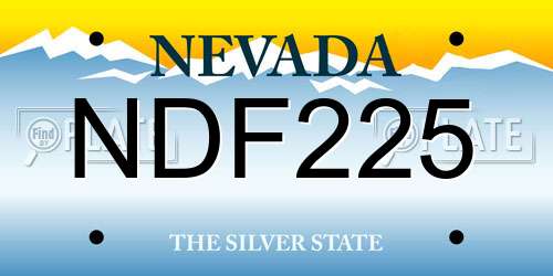 NDF225 Nevada License Plate