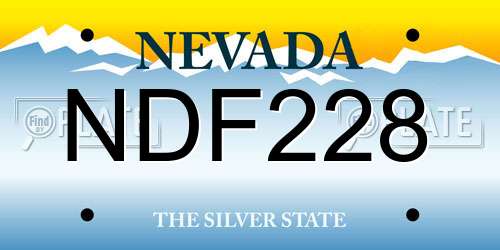 NDF228 Nevada License Plate