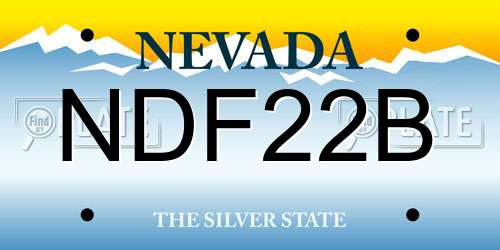 NDF22B Nevada License Plate