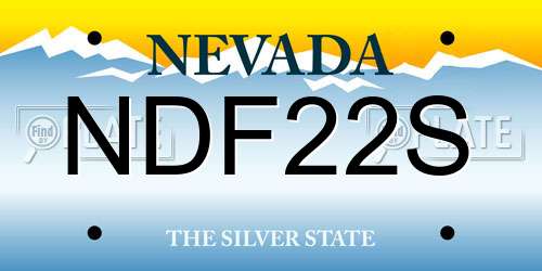 NDF22S Nevada License Plate