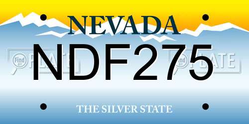 NDF275 Nevada License Plate