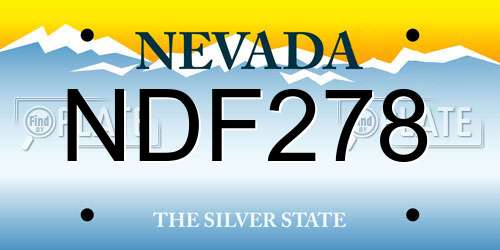 NDF278 Nevada License Plate